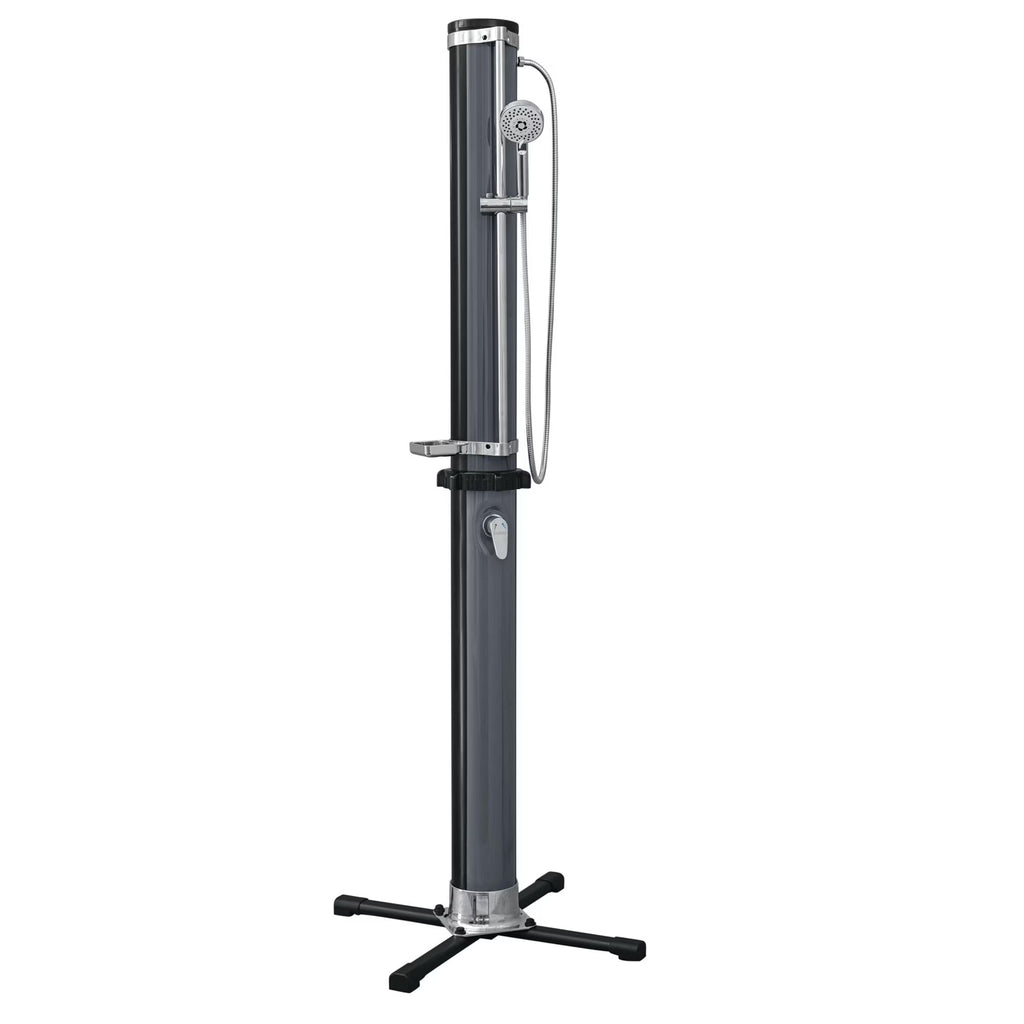 Bestway SolarFlow Outdoor Shower 2gal/8L: Oversized Shower Head and Stand, Easy Installation, & Adjustable Water Flow. Experience the ultimate convenience.