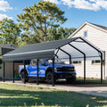 Walsunny 12X20 FT Carport, Outdoor Heavy Duty Carport Canopy with Galvanized Steel Roof, Metal Carport Extra Large Garage Car Storage Shelter