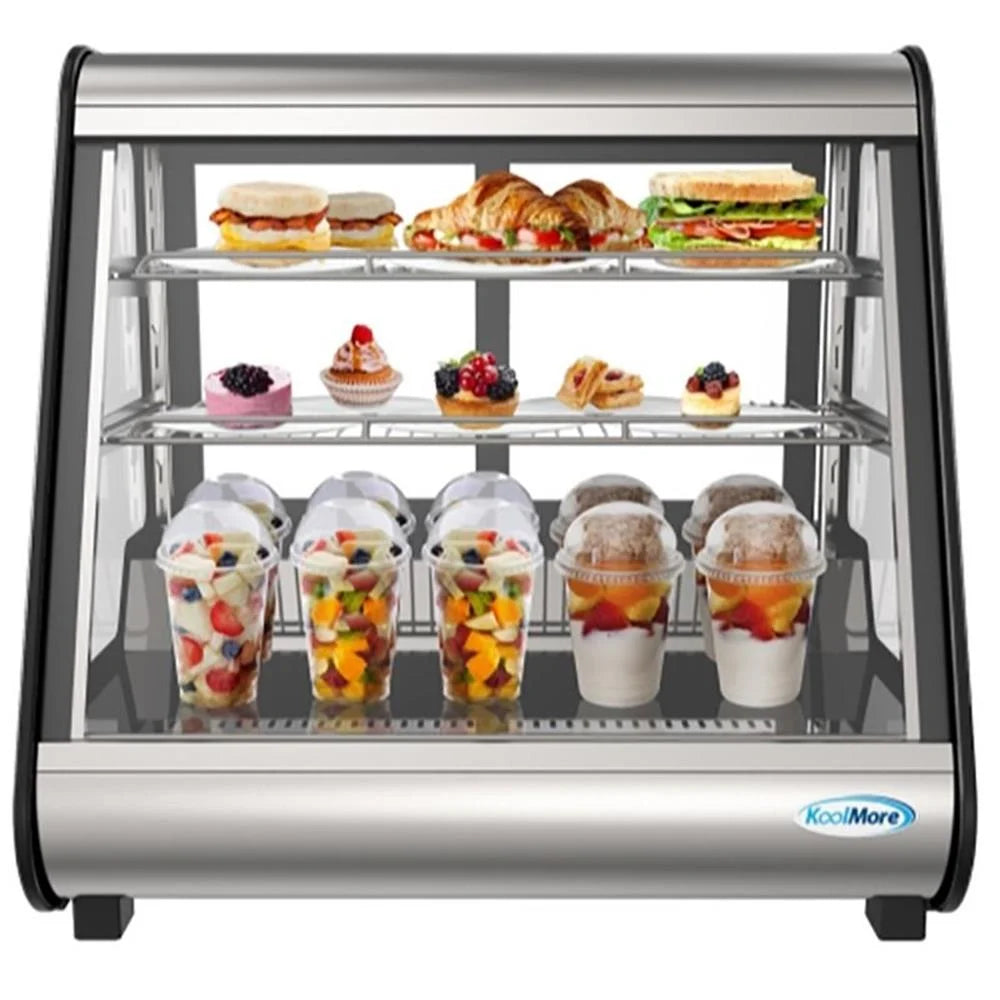 KoolMore - CDC-5C-BK 35" NSF Commercial Countertop Refrigerator Display Case Merchandiser with LED Lighting - 5.6 cu. ft, Black and Stainless Steel (858154008317)