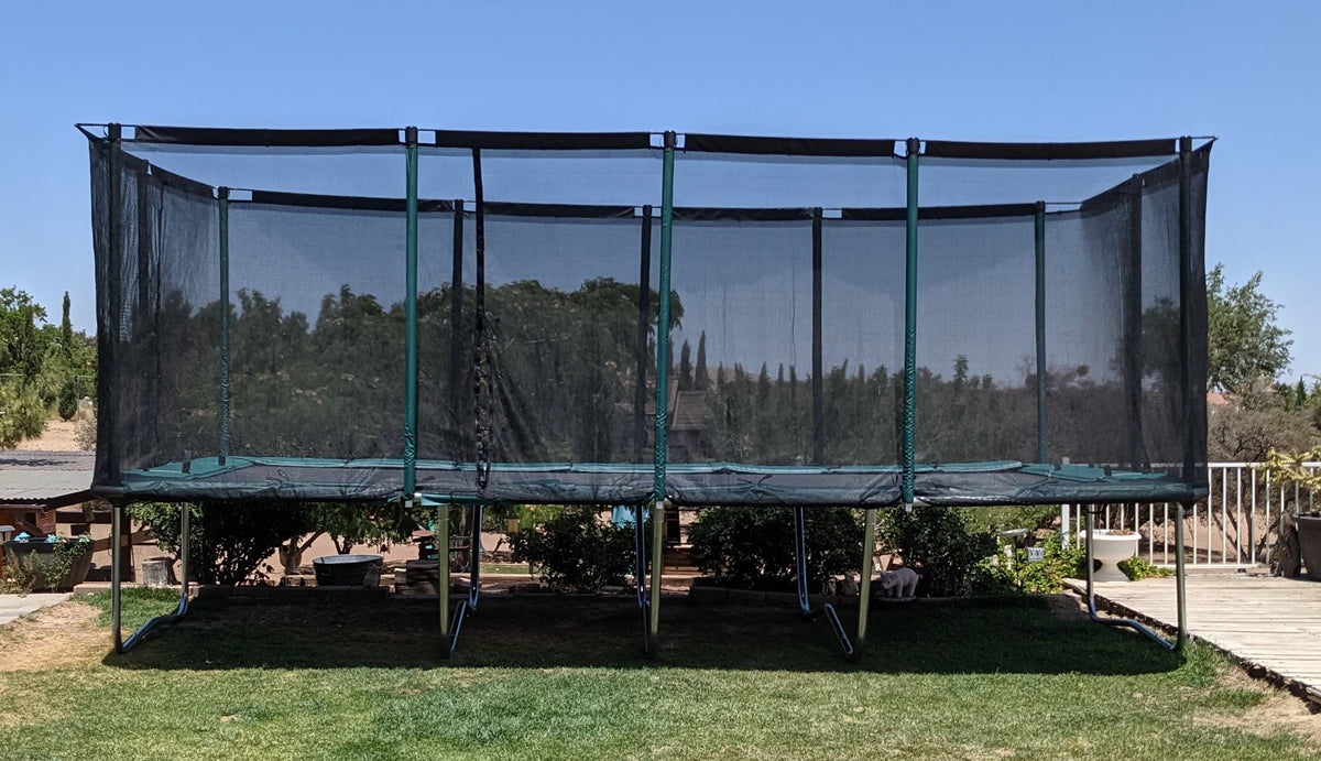 Galactic Xtreme 10x17 FT Outdoor Rectangle Trampoline with Net Enclosure 750Lbs Heavy Weight Jumping Capacity - Outdoor Gymnastics Trampolines for Adults and Kids