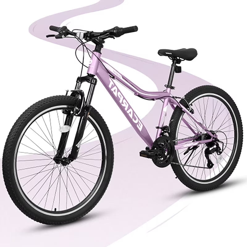 24 Inch Mountain Bike for Teenagers, High Carbon Steel Frame, Dual Full Suspension Mountain Bike, Mountain Tire, 21 Speed Mens Womens Outdoor Cycling, Birthday Gifts