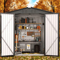 Lockable Lofka 6x4 ft Shed&Outdoor Storage Clearance  - All-Weather Resistant Garden Shed , Grey