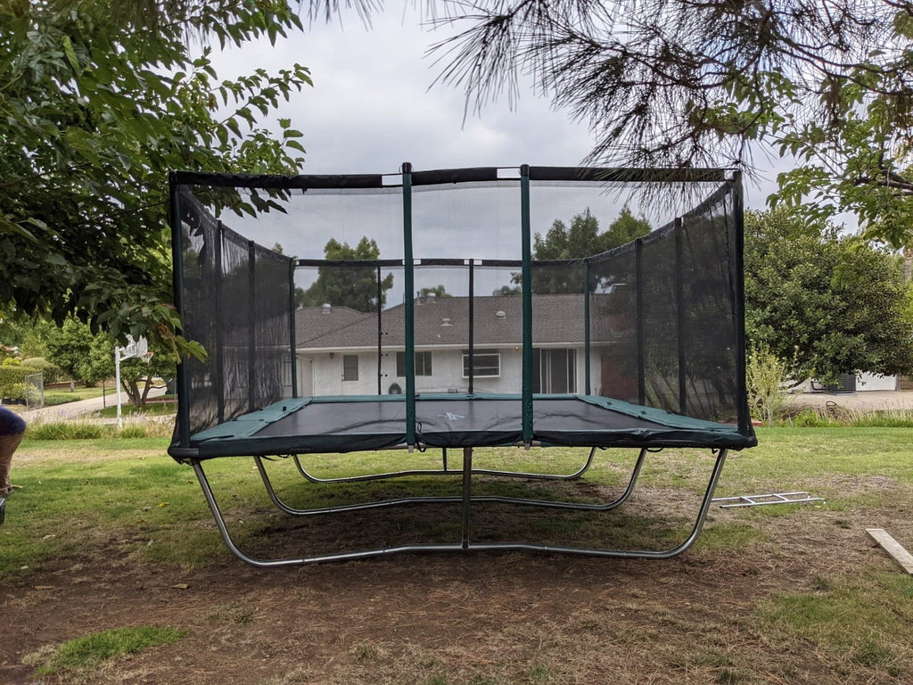 Galactic Xtreme 10x17 FT Outdoor Rectangle Trampoline with Net Enclosure 750Lbs Heavy Weight Jumping Capacity - Outdoor Gymnastics Trampolines for Adults and Kids