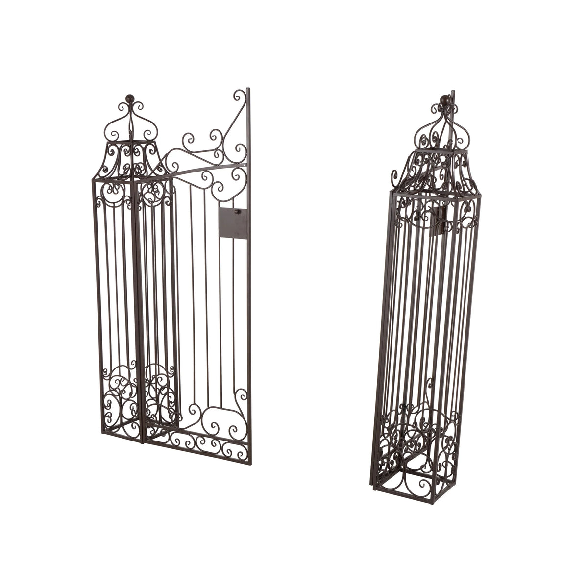 DecMode Traditional Metal Arch with Botanical Design Garden Arbors with Latch Lock Closure, 78"W x 94"H