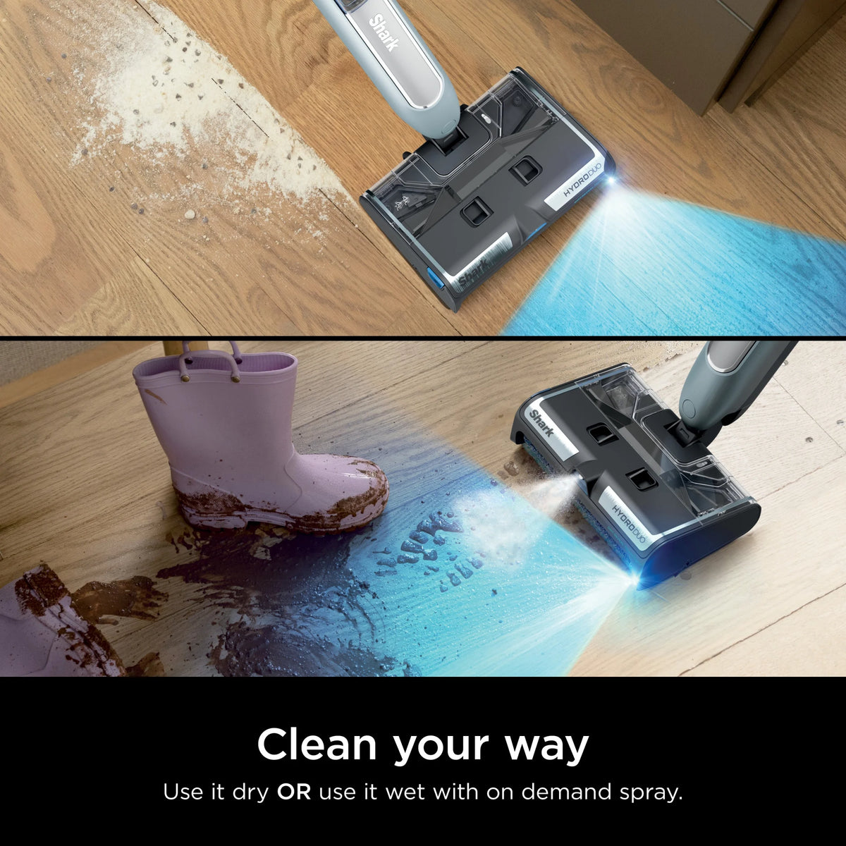 Open Box Shark HydroDuo with Dirt-Reveal Technology, Cordless, Hard Floor Cleaning System, Wet & Dry Debris Pickup, Mop & Scrubs All at Once, Hardwood, Tile, Laminate Floors, WW200