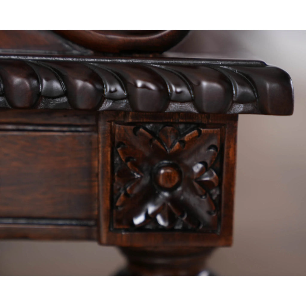 Carved Mahogany Bed Step