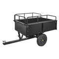 KFFKFF Dump Trailer Tow Behind Dump Cart 15 Cu. Ft. 750 lbs Heavy Duty ATV Trailer Steel Dump Cart, Steel Construction Garden Utility Trailer with Removable Sides