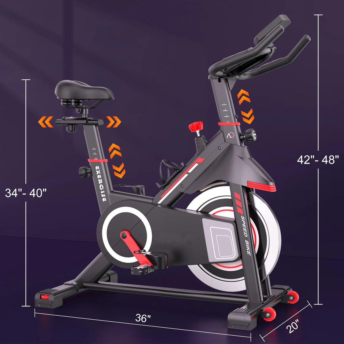 Exercise Bike Indoor Stationary Cycling Bike with 300lbs Weight Capacity,100% Resistance Adjustment Range, Heavy Flywheel, Comfortable Seat Cushion & LCD Monitor