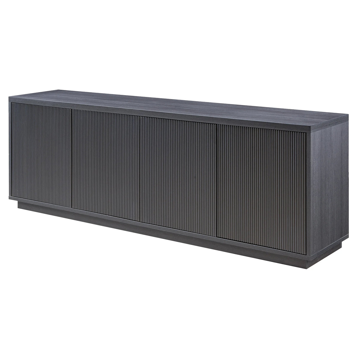 Evelyn&Zoe Hanson Rectangular TV Stand for TV's up to 75", Black Grain