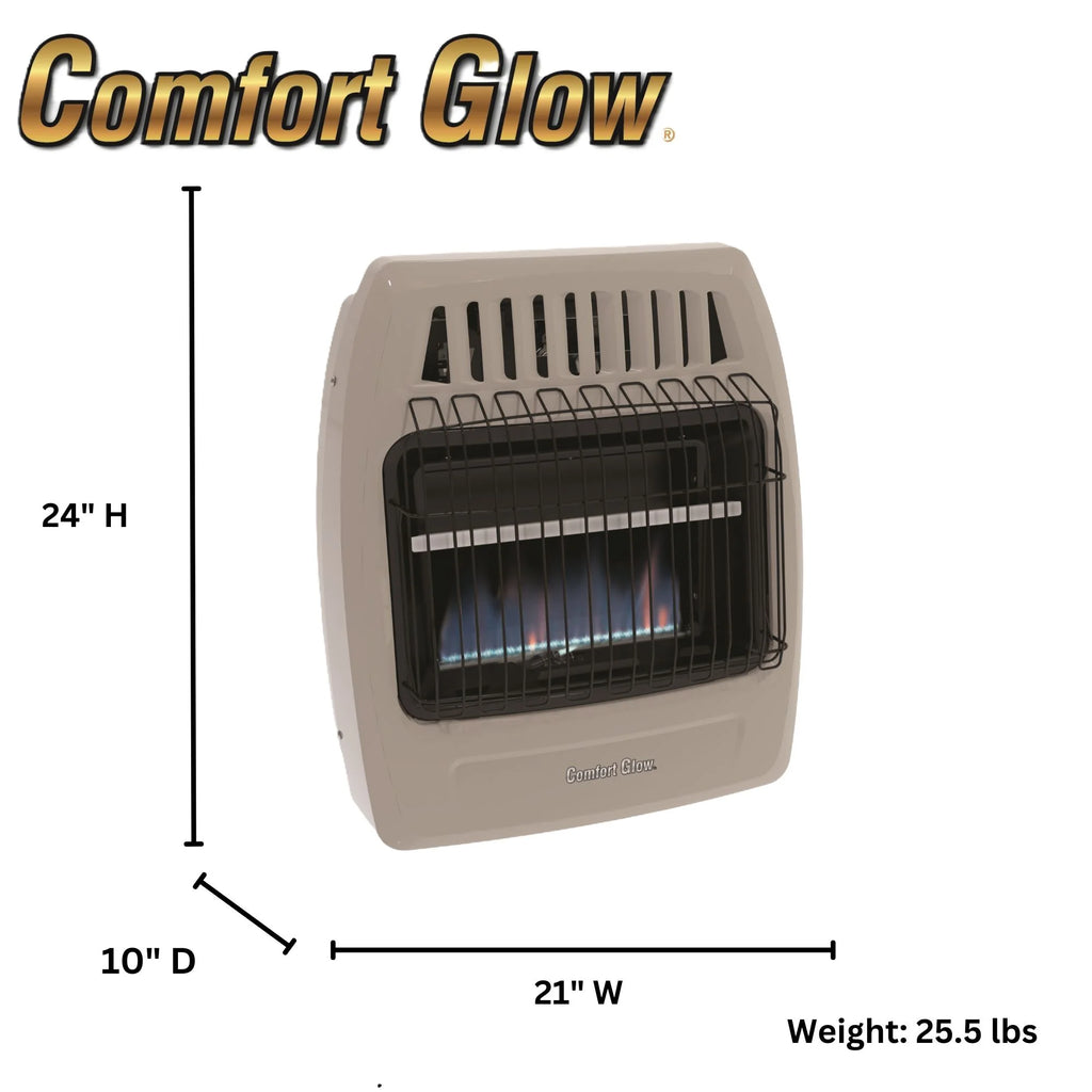 Comfort Glow Blue Flame Vent-Free 30,000 BTU Gas Wall Heater, Natural Gas/LP - CGS379