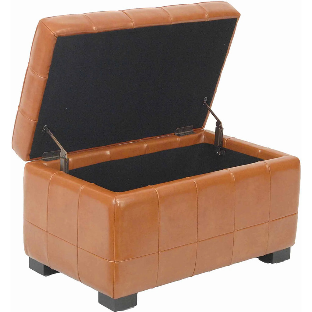 SAFAVIEH Small Manhattan Rustic Tufted Storage Bench, Brown