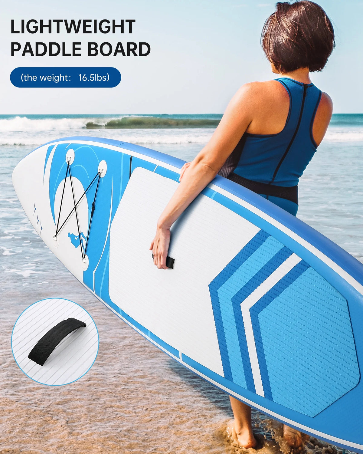 Naipo Inflatable Paddle Board 10FT Stand up Paddle Board 10' SUP 6 in.Thick Board Carry Bag & Fast Pumping Green