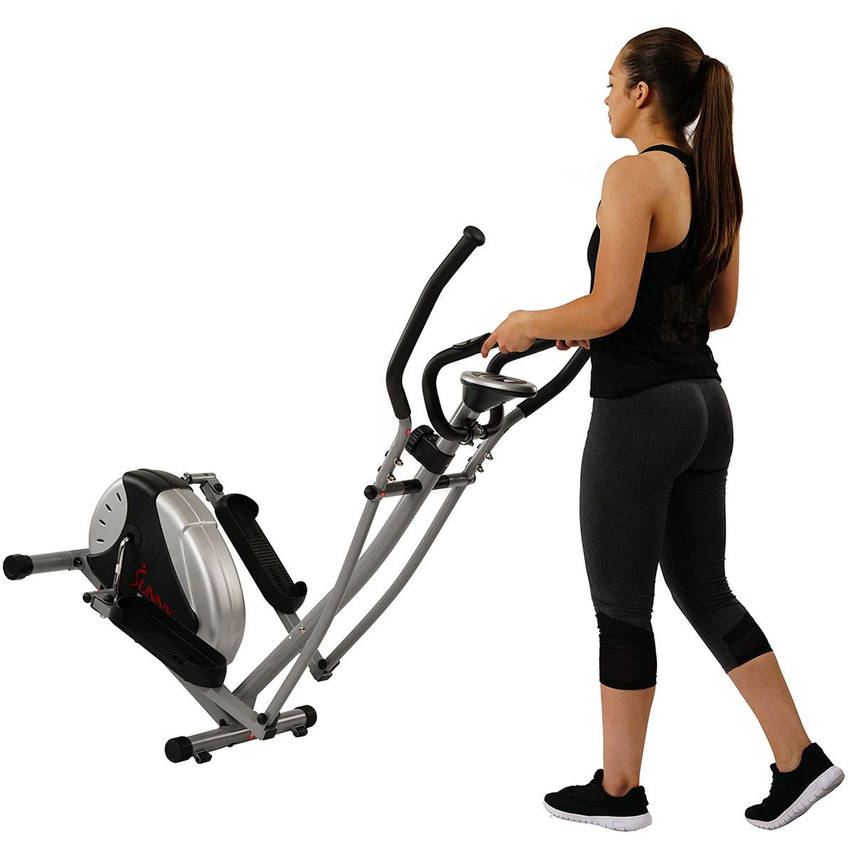 Sunny Health & Fitness SF-E905 Magnetic Elliptical Bike Elliptical Machine w/ LCD Monitor and Heart Rate Monitoring
