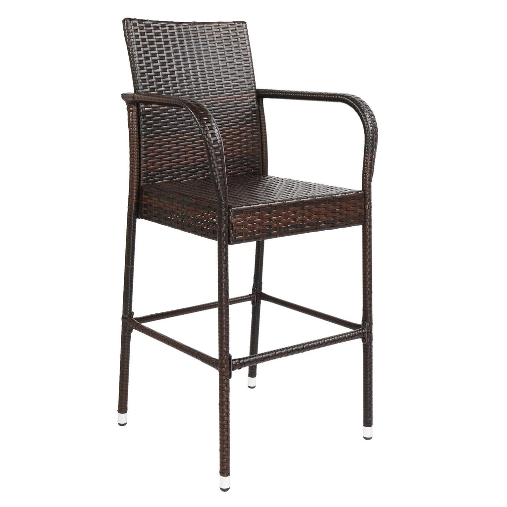 UBesGoo Set of 2 Wicker Chairs, Rattan Furniture Dining Chairs for Kitchen, Living Room, Wicker Conversation Bistro Chairs for Outdoor and Indoor, Brown