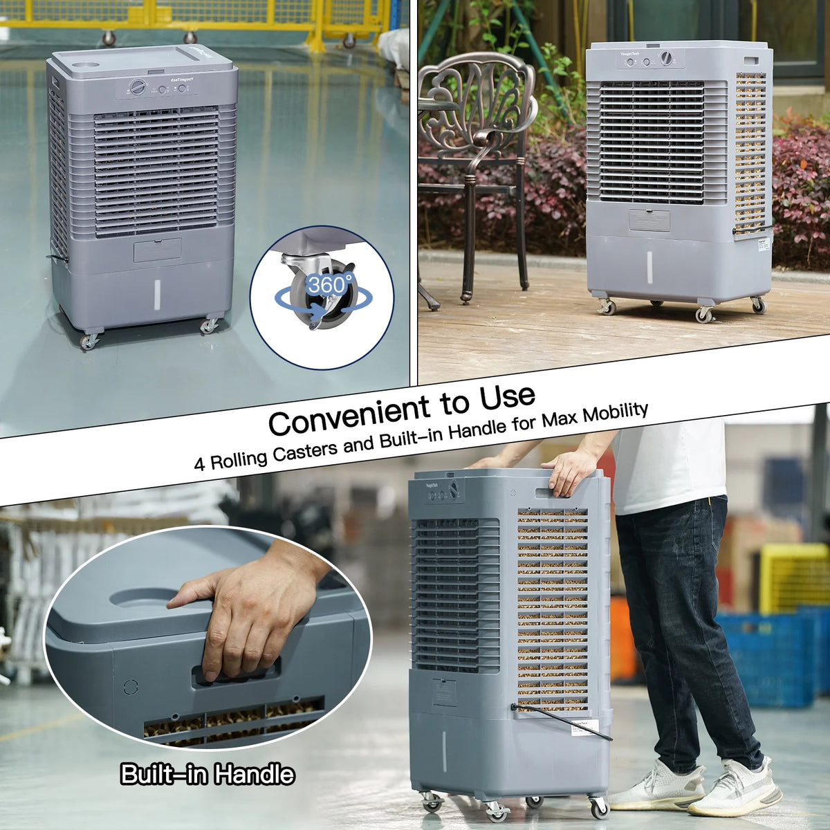 YougetTech 37'' Portable 3000CFM Evaporative Air Cooler