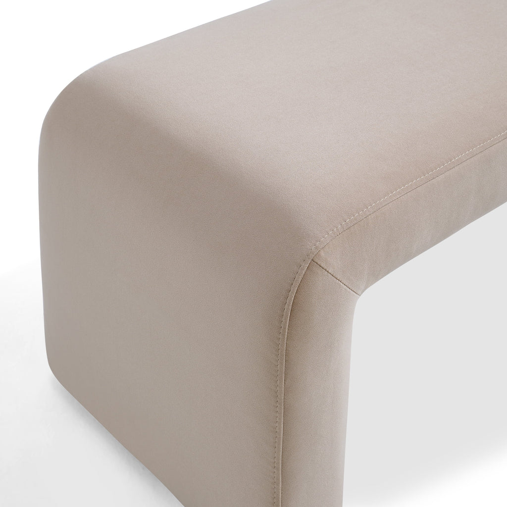 Better Homes & Gardens Juliet Velvet Waterfall Bench, Beige