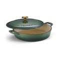 Tramontina Bestow 4-Quart Enameled Cast Iron Braiser with Lid, Cactus with Gold Stainless Steel Knob, Oven-Safe