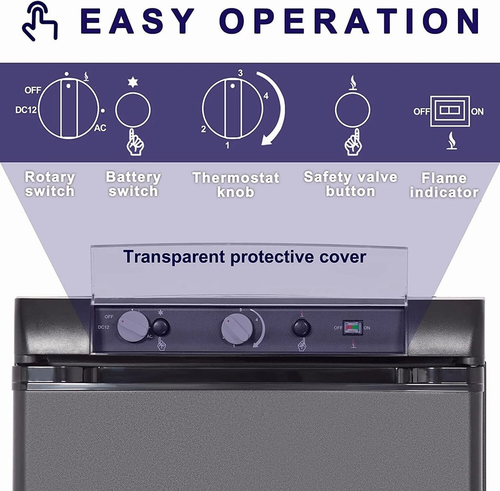 Smad 3 Way Caravan Propane Fridge 110V/12V/LPG Gas Refrigerator for RV Campervan 2.1 Cu ft