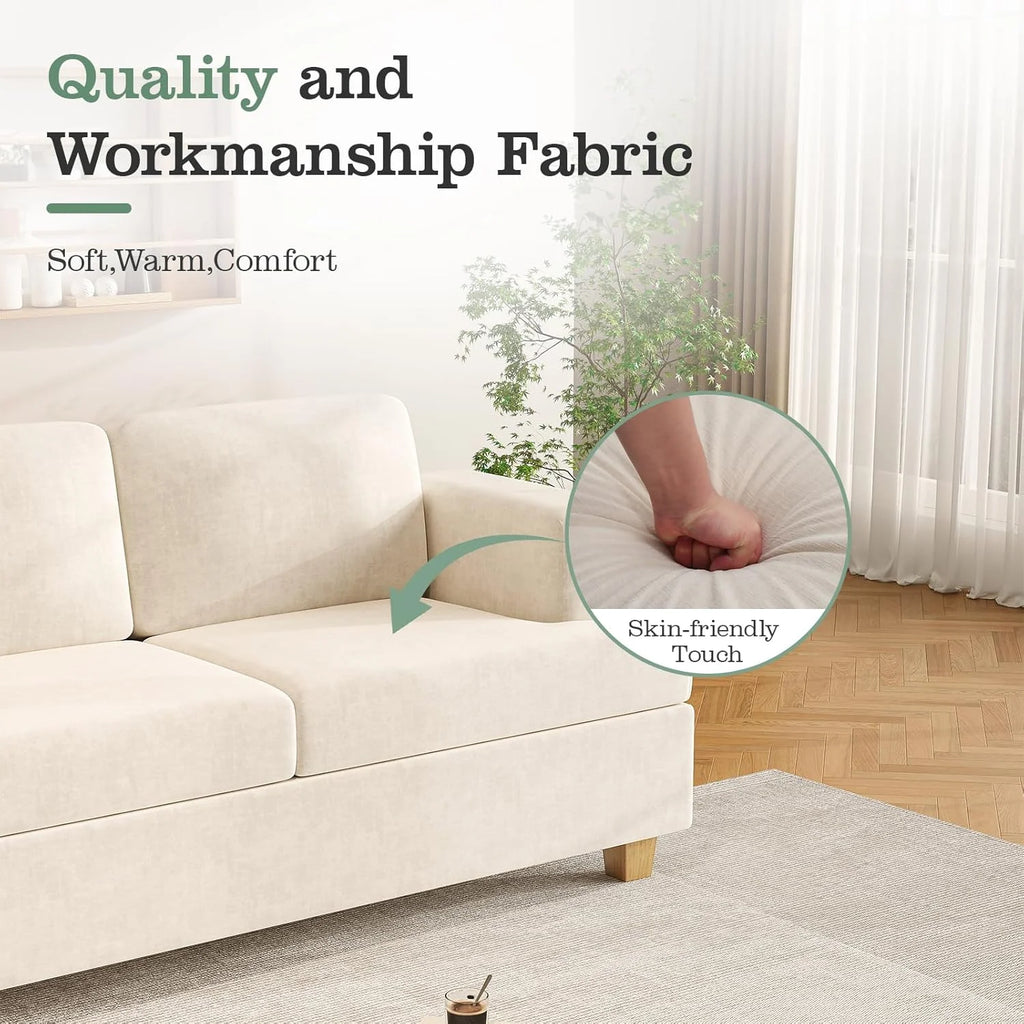 Techmilly Sofa,Comfort Modern Sofa,Extra Deep Seat,3 Seater,Living Room Apartment Lounge Sofa, Corduroy