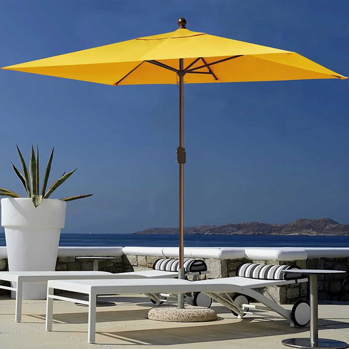 EliteShade Sunumbrella 6x6Ft Square Market Umbrella with Ventilation