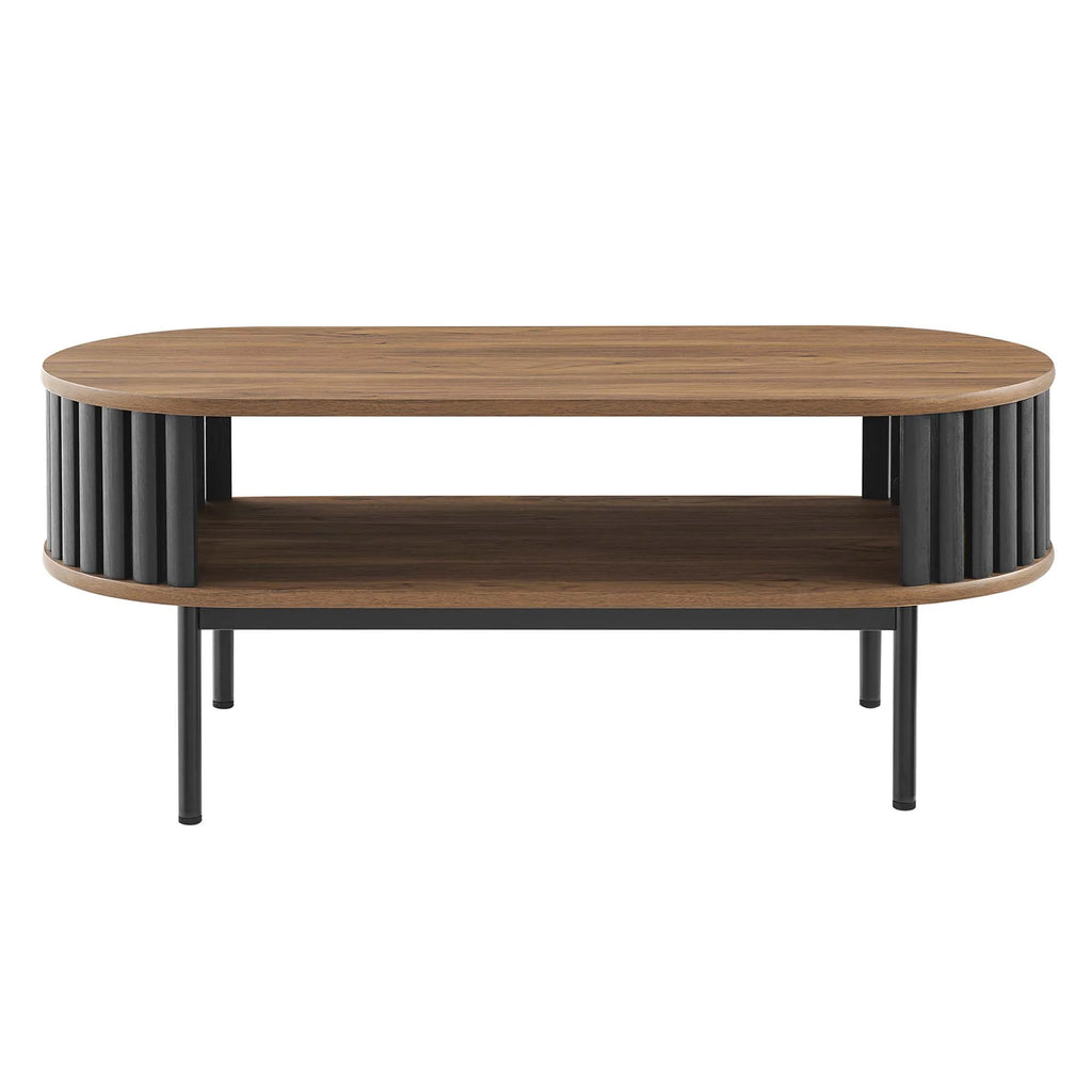 Modway Fortitude Wood Coffee Table in Walnut Black