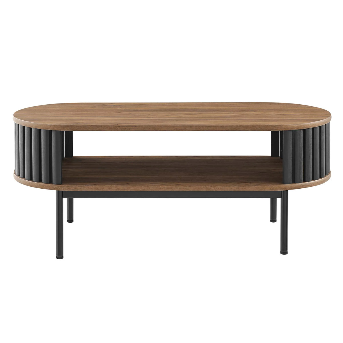 Modway Fortitude Wood Coffee Table in Walnut Black