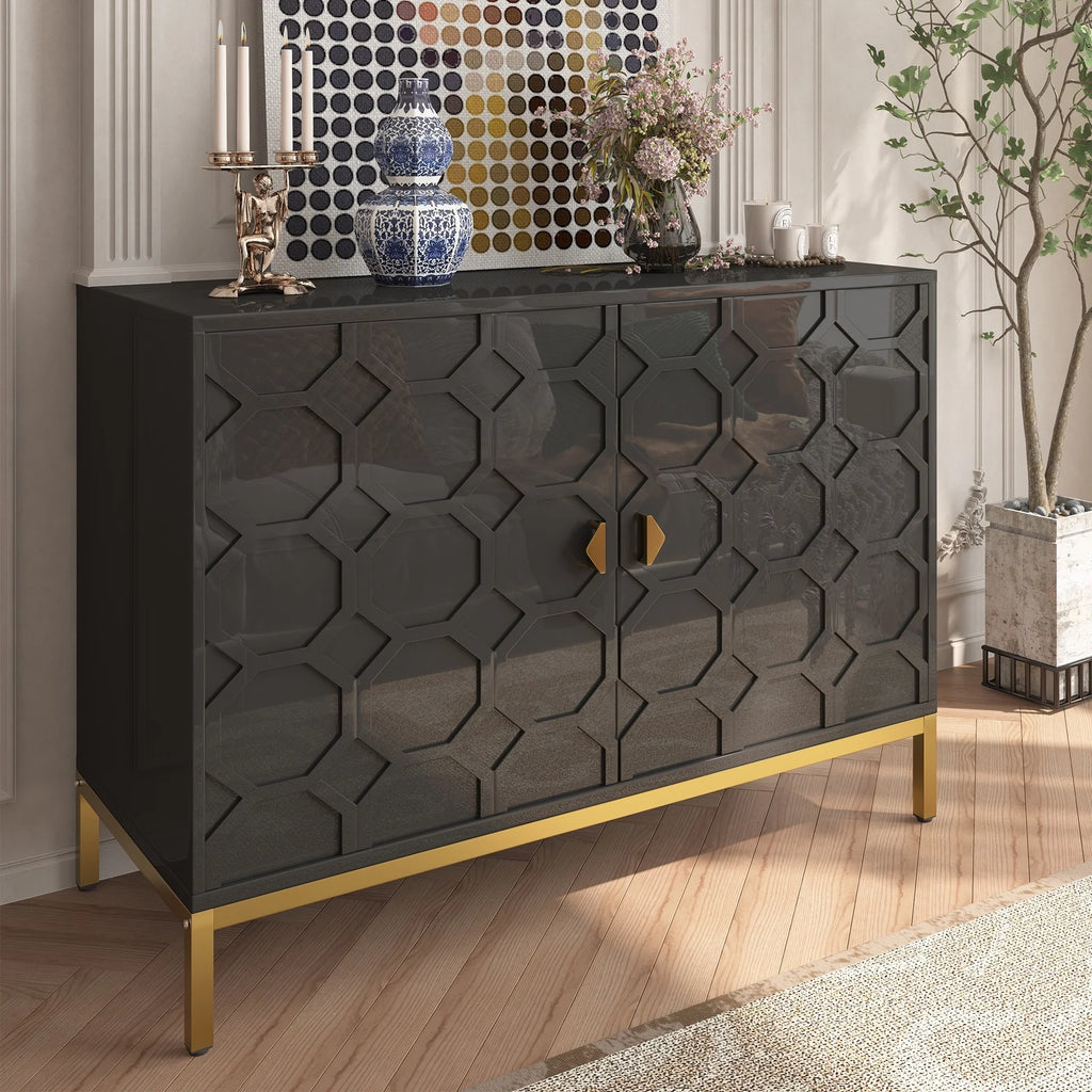 Clihome  2-Door Freestanding Locker Storage Accent Cabinet Blue