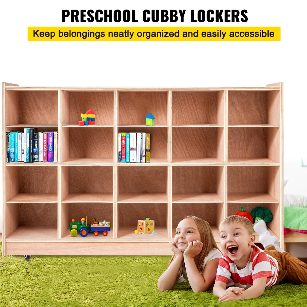 BENTISM Classroom Storage Cabinet Preschool Storage Shelves Wooden 8 Grids Toys Books