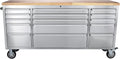 Kojooin 72-Inch Rolling Tool Cabinet, Large Rolling Tool Chest with 15-Drawer and Mobile Workbench, Heavy Duty Steel Storage Cabinet with Locking System for Warehouse, Garage, Basement