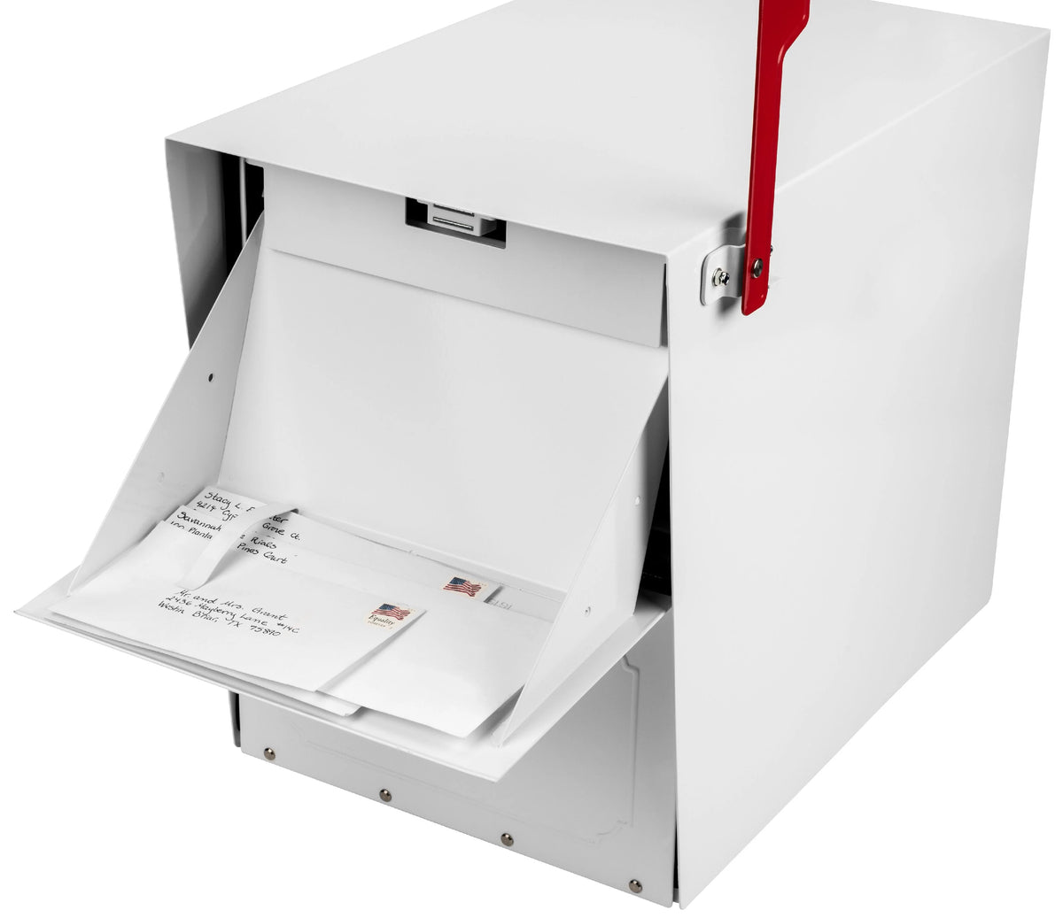 Architectural Mailboxes Oasis Classic Black Post Mount Mailbox, Galvanized Steel, Locking