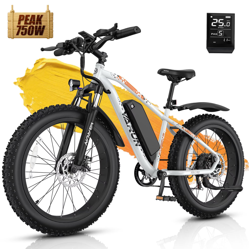 VARUN Electric Bike for Adults, 26" Fat Tire Ebike with Peak 750W 48V 13AH Battery, Electric Mountain Bicycle for Men & Women with 25MPH 50Miles