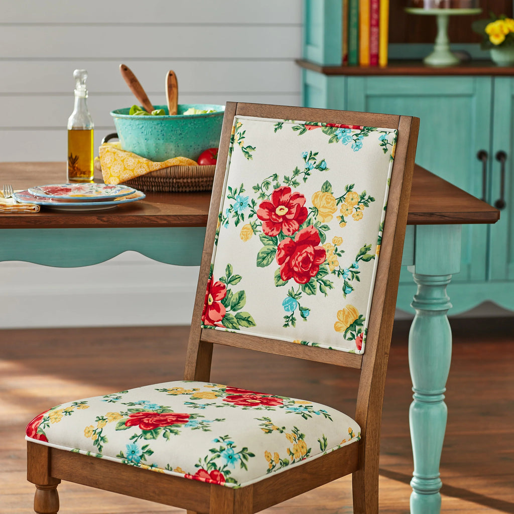 The Pioneer Woman Vintage Floral Dining Chairs Made With Solid Wood Frame, Set of 2