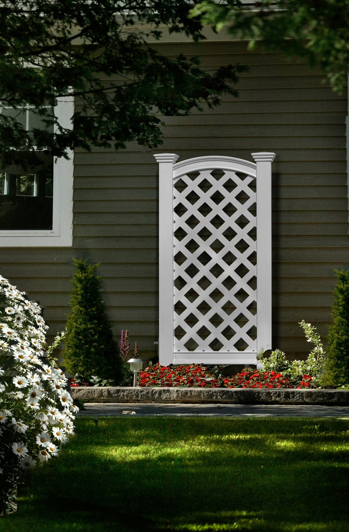 Vita 24"L x 56"H Luxembourg Vinyl Privacy Screen, White, VA68199