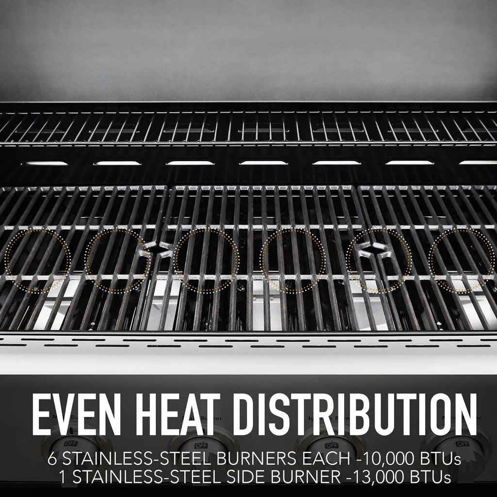 Kenmore 6-Burner Propane Gas Grill with Side Burner, PG-40611S0L, Stainless Steel with Black Trim