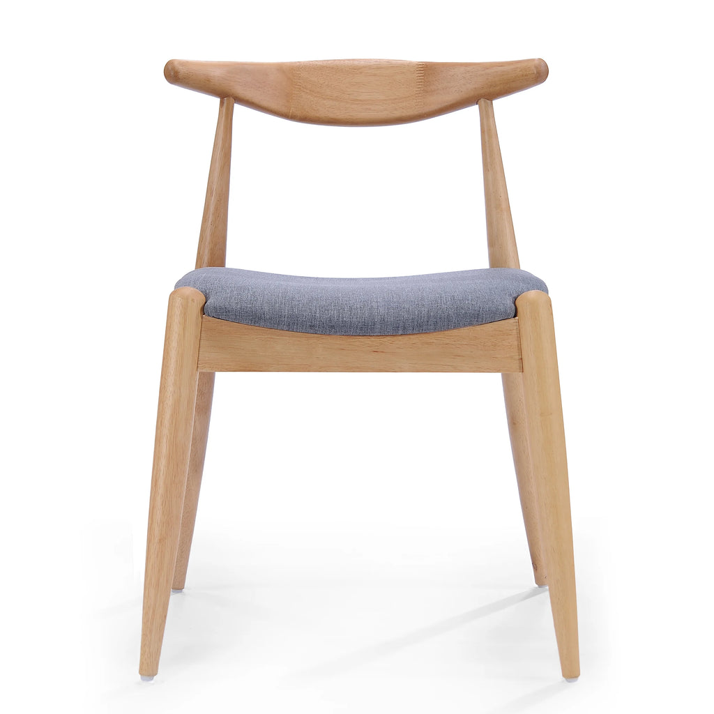 GDF Studio Virgil Mid Century Modern Fabric Upholstered Dining Chairs, Set of 2, Charcoal and Walnut