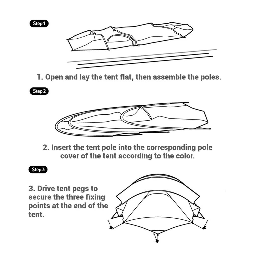 Naturehike, Ultralight Hiking Tent, Tear-resistant Tunnel Tent, Waterproof Camping Tent, Windproof Tent with Hall, 15D Lightweight Silicone-coated Nylon Fabrics,Large size for 2/3 Person.