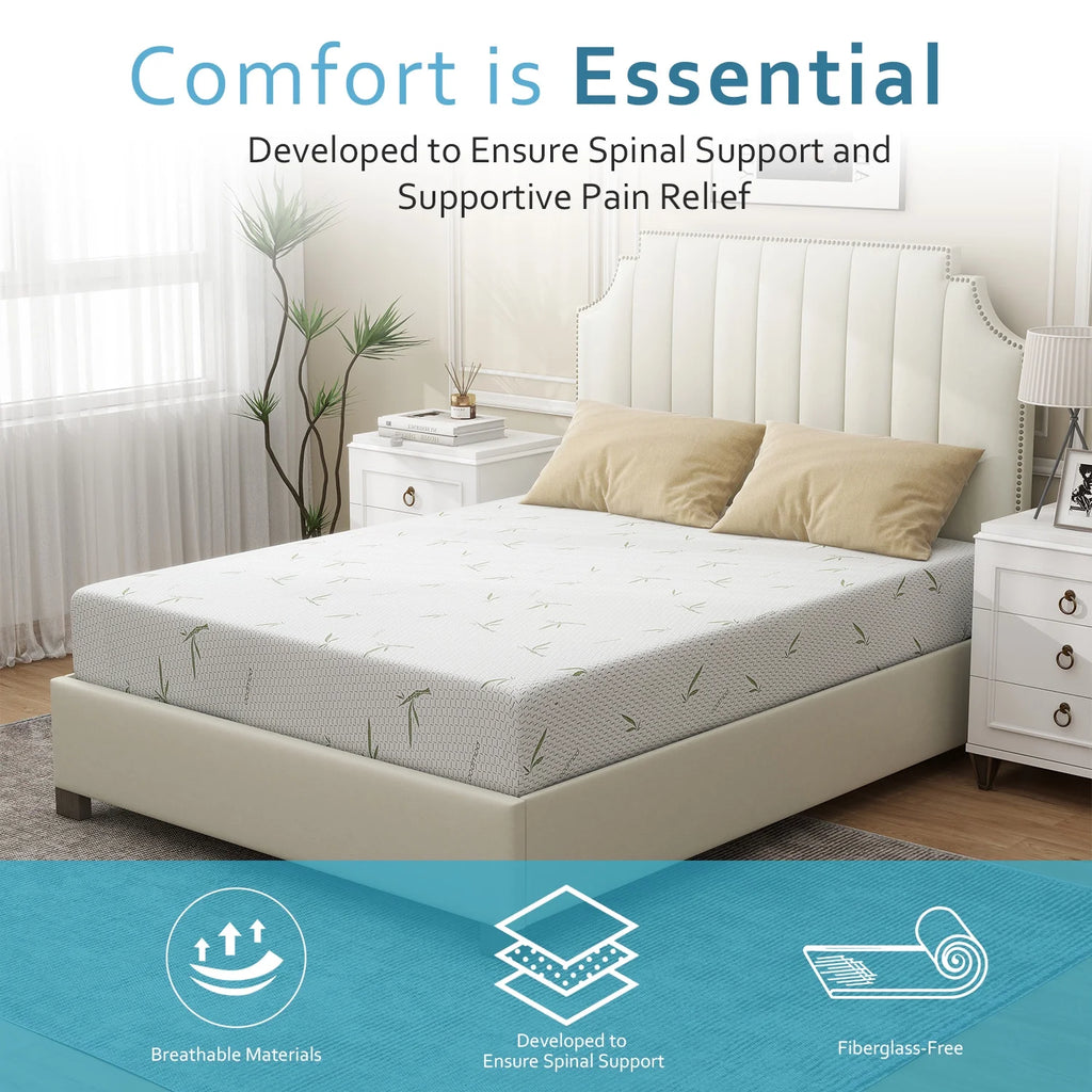 6'' Twin Size Memory Foam Mattress with Cover Breathable Bed Mattress in a Box, CertiPUR-US, Made in USA