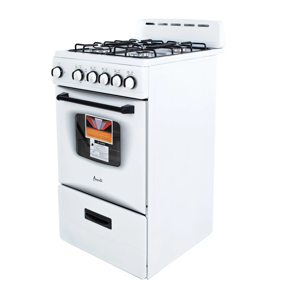 Avanti 20" Compact Gas Range Oven, in White (GR2011CW)