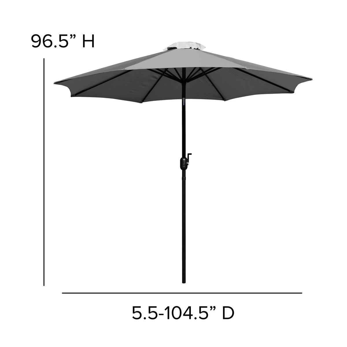 Merrick Lane Patio Umbrella with Base - 9' Tan Polyester Patio Umbrella - 30+ UV Protection - Waterproof Black Cement Base with 1.5" Diameter Aluminum Pole