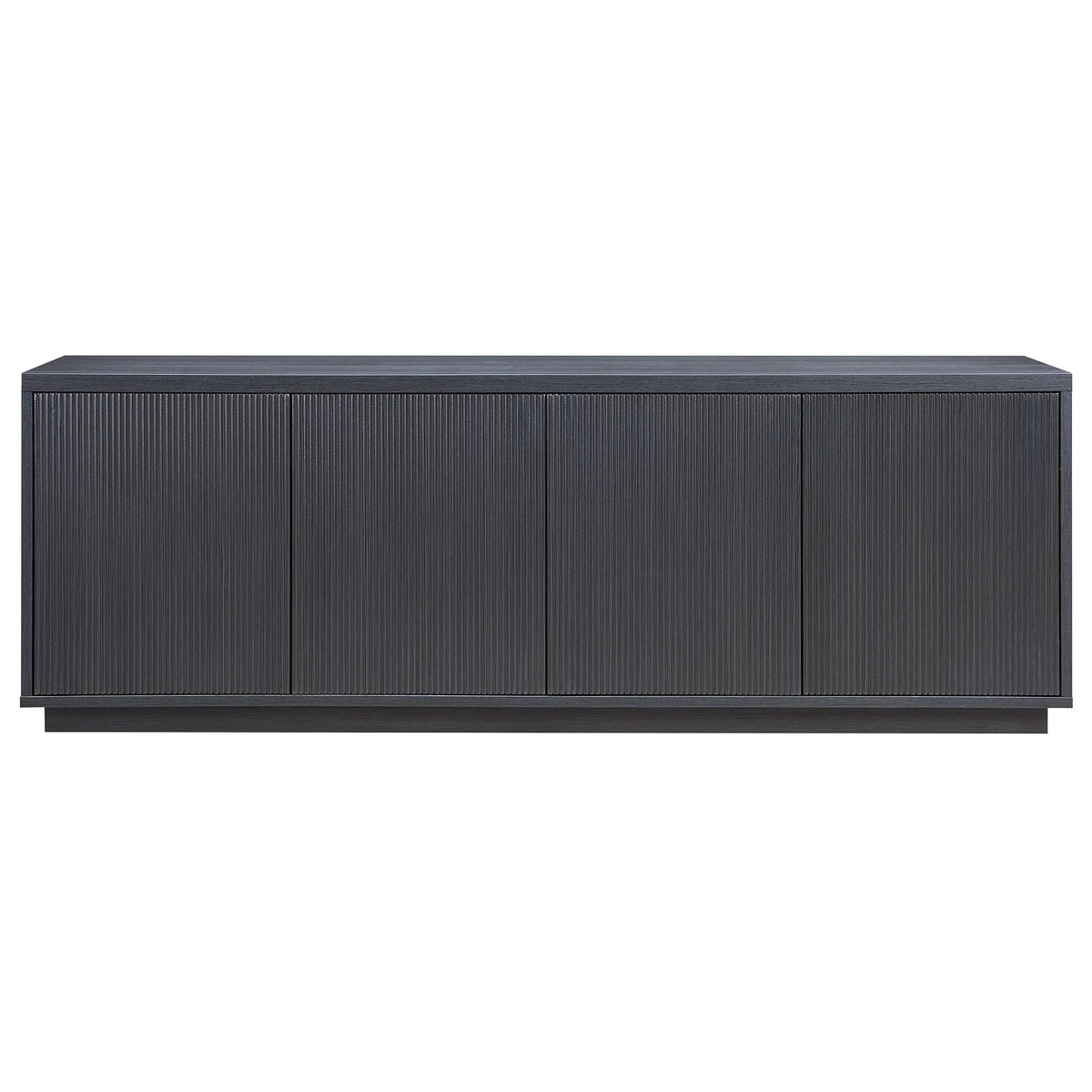 Evelyn&Zoe Hanson Rectangular TV Stand for TV's up to 75", Black Grain