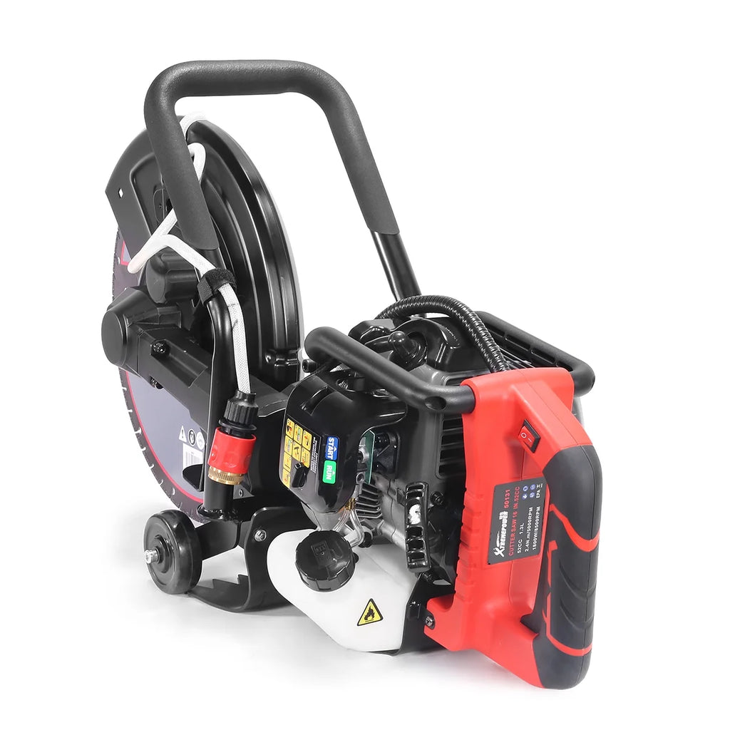 XtremepowerUS 14" Electric Concrete Saw, 2600W/15A Motor, Circular Saw Cutter With 5" Cutting Depth, Wet/Dry Disk Saw Cutter Includes Water Line, Pump For Stone, Brick, Porcelain, Concrete