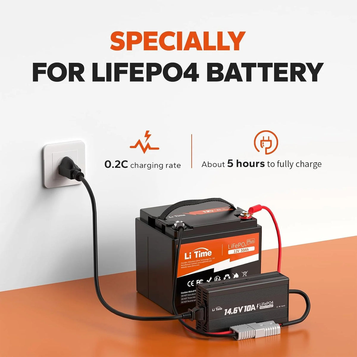 LiTime 12V 50Ah LiFePO4 Lithium Ion Battery, 4000+ Cycles, Lighter LiFePO4 Battery for Camping Trolling Motor Solar