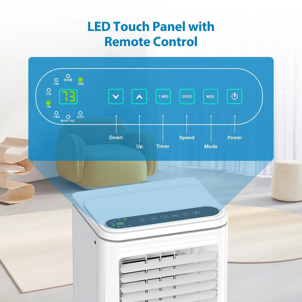 14000 BTU Portable Air Conditioner with Heat, 3-in-1 AC Unit for Rooms up to 750 Sq.Ft, Quiet Operation, Dehumidifier & Fan, Window Kit Included