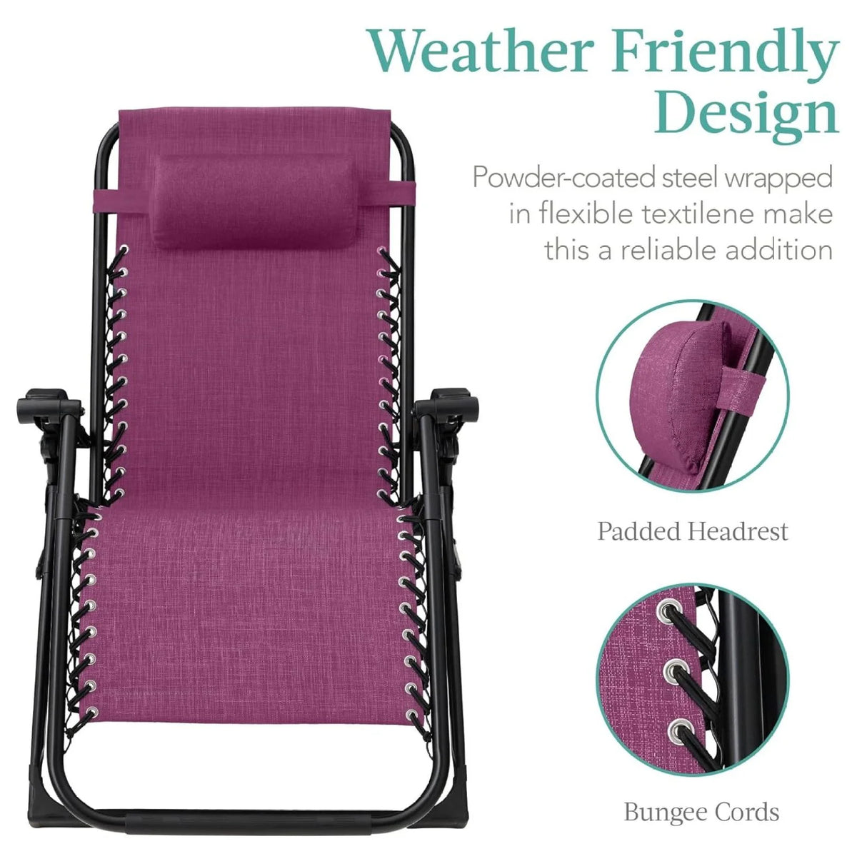 Oversized Chair, Folding Outdoor Patio Recliner, XL Anti Gravity Lounger w/Removable Cushion, Cup Holder, Side Tray, 350lb Capacity - Taupe