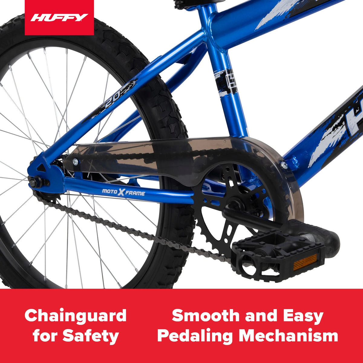 Huffy 20" Rock It Kids' Bike, Fits Riders 44"-56", Blue, Child, Boys