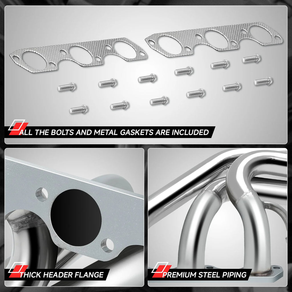 Stainless Steel Long Tube Exhaust Manifold Header for 1994-2004 Ford Mustang 3.8L V6