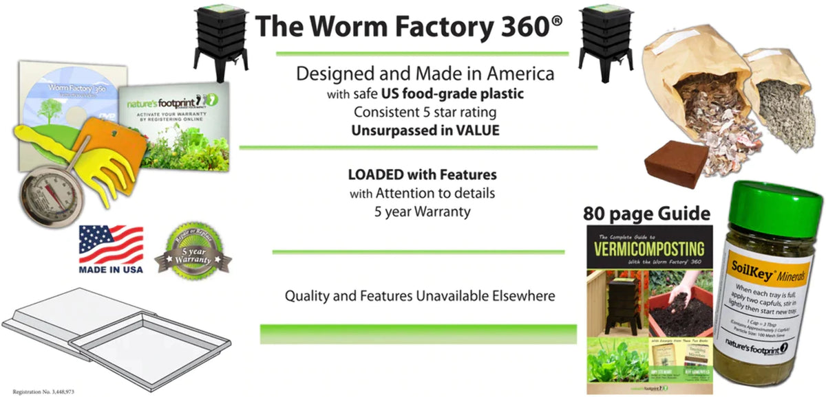 Worm Factory 360 Composter, Made in USA, by Nature's Footprint