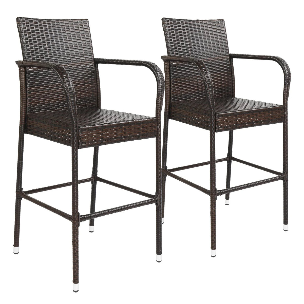 UBesGoo Set of 2 Wicker Chairs, Rattan Furniture Dining Chairs for Kitchen, Living Room, Wicker Conversation Bistro Chairs for Outdoor and Indoor, Brown