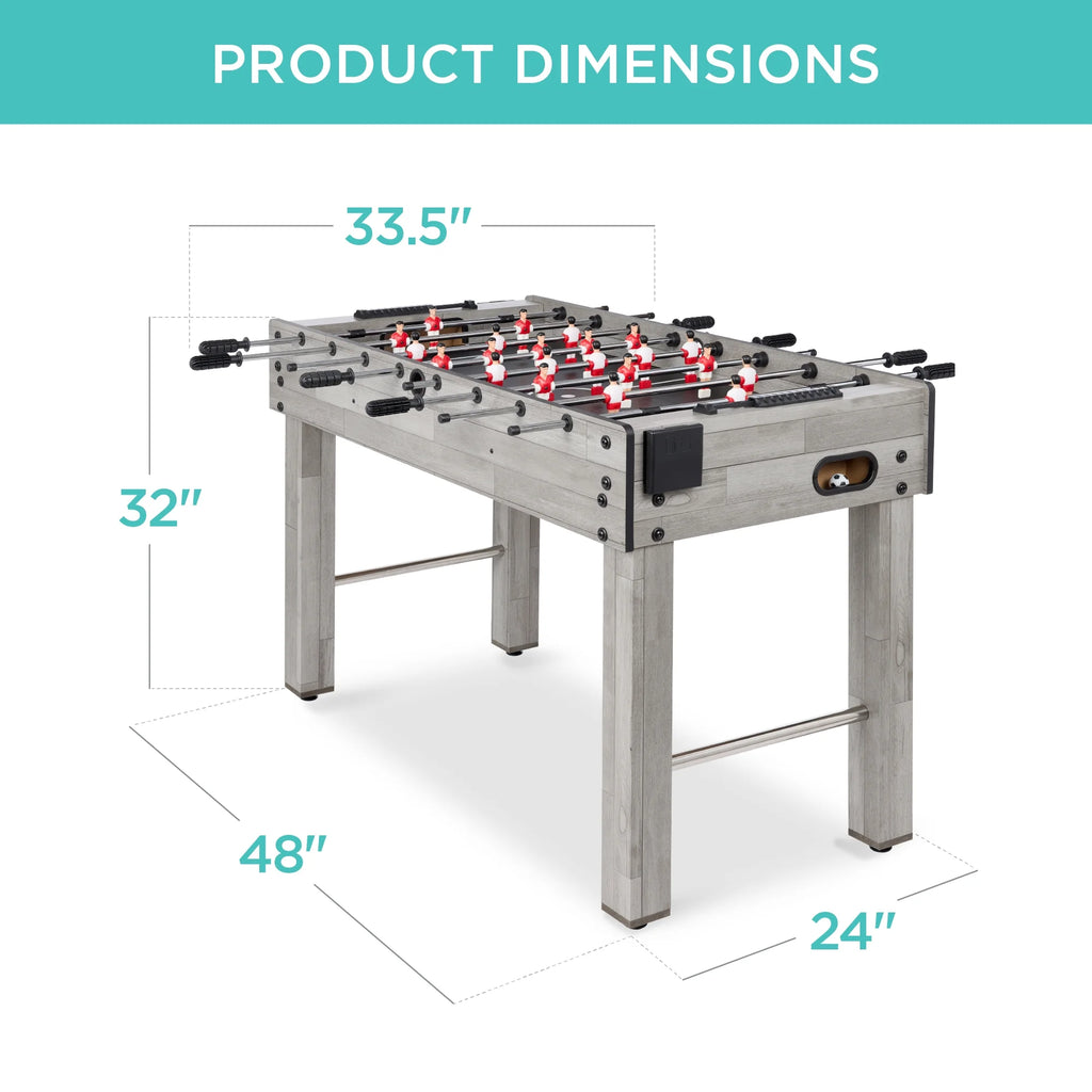 Best Choice Products 48in Competition Sized Foosball Table for Home, Game Room w/ 2 Balls, 2 Cup Holders - Light Brown