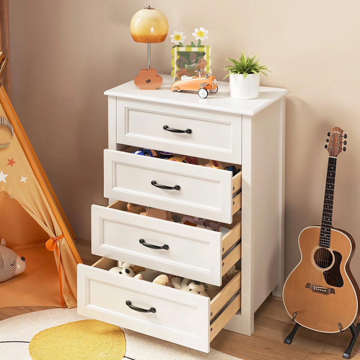 Dresser for Bedroom, Lofka 6-Drawer Wood Dresser with Anti-Tip Safety for Closet| Living Room